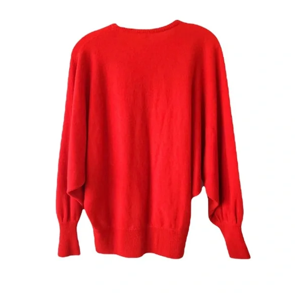 Vintage Dolman Sleeve Sweater with Sequin Butteries size medium - Picture 2 of 3